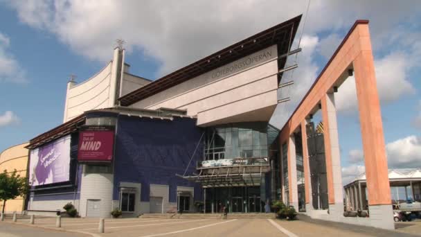 Exterior do edifício de ópera de Gotemburgo em Gotemburgo, Suécia . — Vídeo de Stock