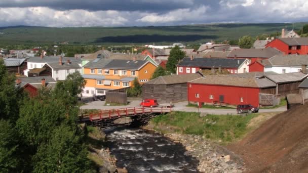 Zobacz do kopalni miedzi miasto Røros w Røros, Norwegia. — Wideo stockowe