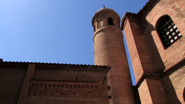 Exterior de la Basílica de San Vitale en Rávena, Italia . — Vídeo de stock