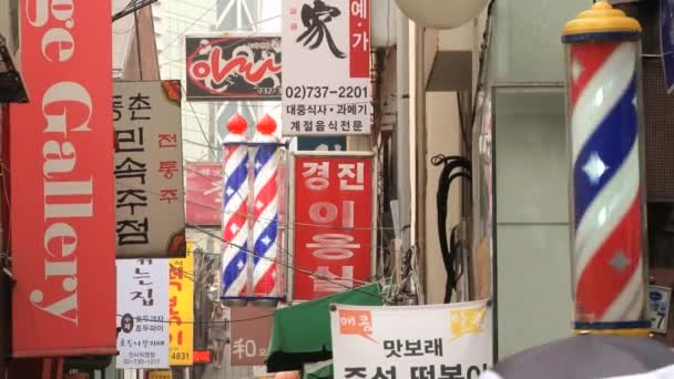 La gente camina por la calle Insadon en Seúl, Corea . — Vídeo de stock
