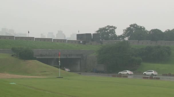 Zobacz Hwaseong Forteca ścianie w Suwon, Korea. — Wideo stockowe