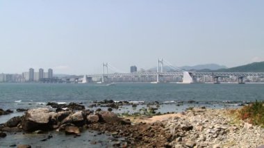 Busan, Kore Gwangan köprüye görüntülemek.