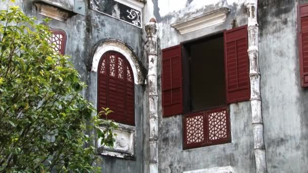 Außenseite des historischen Mandarinenhauses in Macau, China. Haus der Mandarine ist eine der Touristenattraktionen in Macau. — Stockvideo