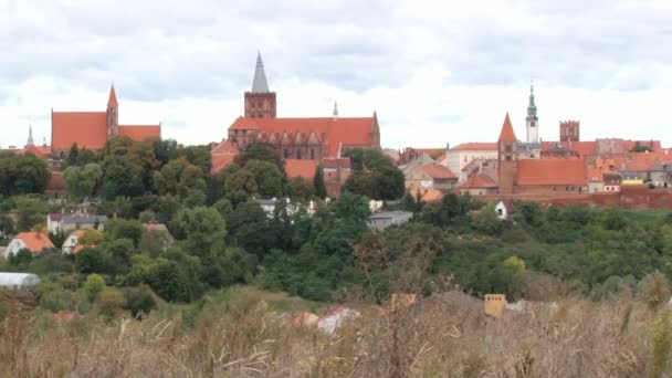 Вид на средневековый город Хельмно, Польша . — стоковое видео