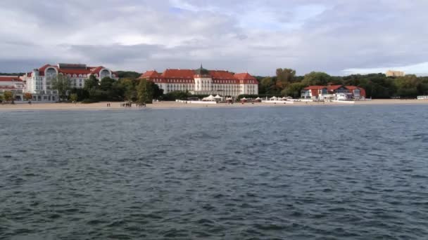 Visa från havet i Sopot, Polen. — Stockvideo