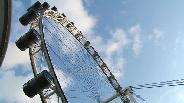 Met het oog op de Singapore Flyer reuzenrad in Singapore, Singapore. — Stockvideo