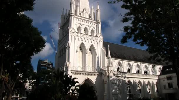 Extérieur de la cathédrale Saint Andrew à Singapour, Singapour . — Video