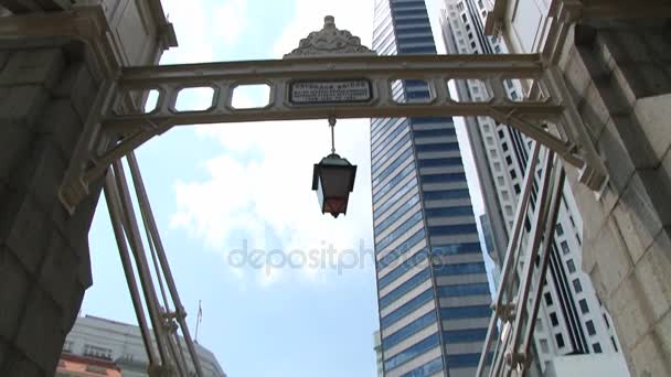 Exterior del histórico puente de Cavenagh en Singapur, Singapur . — Vídeos de Stock