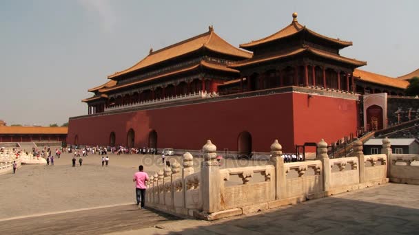 Människor besöker Gugun palats i Peking, Kina. — Stockvideo