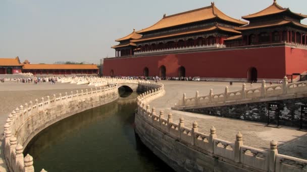 Vista para a praça e edifícios do palácio Gugun em Pequim, China . — Vídeo de Stock