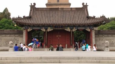 Xian, Çin için büyük vahşi kaz pagodası ziyaret.