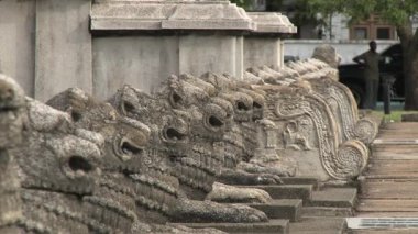 Mimari detay Bağımsızlık Memorial Hall Şehir Colombo, Sri Lanka, taş aslanlar.
