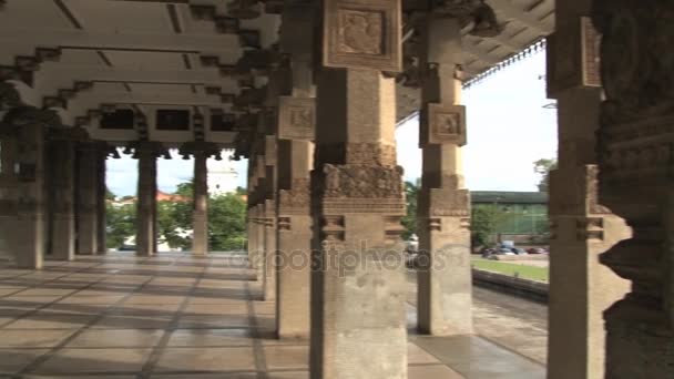 Bağımsızlık Memorial Hall şehir merkezinde Colombo, Sri Lanka bina iç. — Stok video