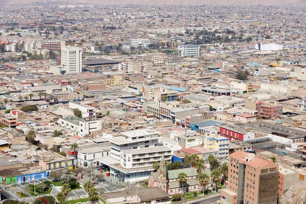 Widok z lotu ptaka na miasto Arica w Arica, Chile. — Zdjęcie stockowe