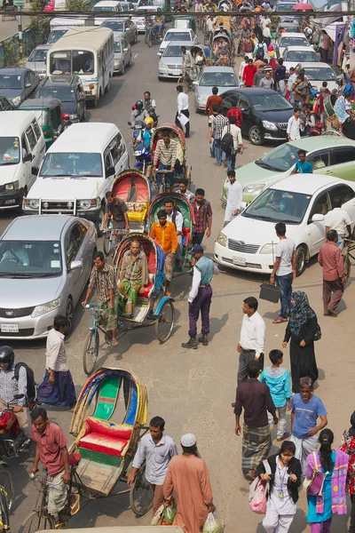 Traffic jam at the central part of the city in Dhaka, Bangladesh. — Stock Photo, Image