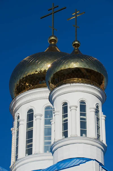 Cupolas of the cathedral of the Astana city, Kazakhstan. — Stock Photo, Image