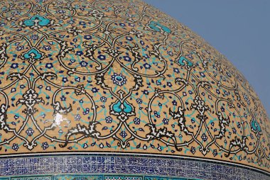 Şeyh Lotfallah Camii kubbe Isfahan, İran'ın dış detay. 