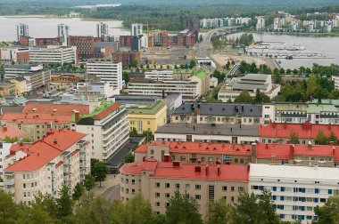 Jyvaskyla, Finlandiya - 01 Eylül 2012: Cityscape Jyvaskyla şehir, Finlandiya.