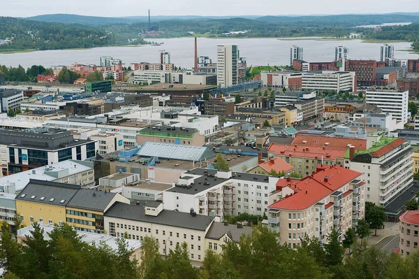 Jyvaskyla, Finlandiya - 01 Eylül 2012: Cityscape Jyvaskyla city, Finlandiya.