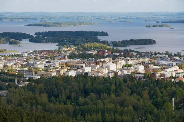 Kuopio Finlandia Września 2012 Widok Miasta Okolicznych Jezior Wieży Kuopio — Zdjęcie stockowe