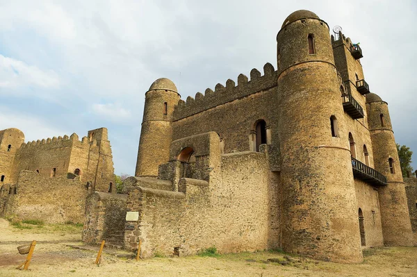 Exterior de la fortaleza medieval en Gondar, Etiopía . —  Fotos de Stock