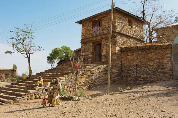 Yeha Ethiopia January 2010 Exterior Entrance Yeha Temple Temple Moon — Stock Photo, Image