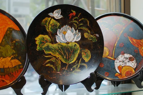 Chi Minh Vietnam Februari 2007 Traditionella Vietnamesiska Laquerware Fungerar Display — Stockfoto