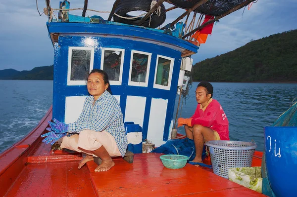 Koh Chang Thailand May 2009 Unidentified People Crab Fishing Boat — Stock Photo, Image