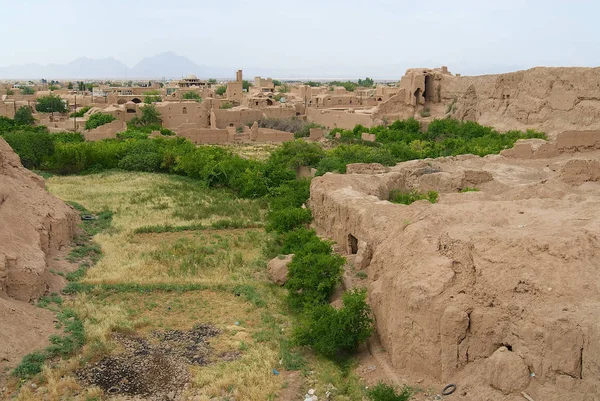 Язд Иран Июня 2007 Года Вид Руины Старых Глиняных Зданий — стоковое фото