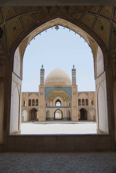 Kashan Iran Junho 2007 Vista Para Entrada Mesquita Agha Bozog — Fotografia de Stock