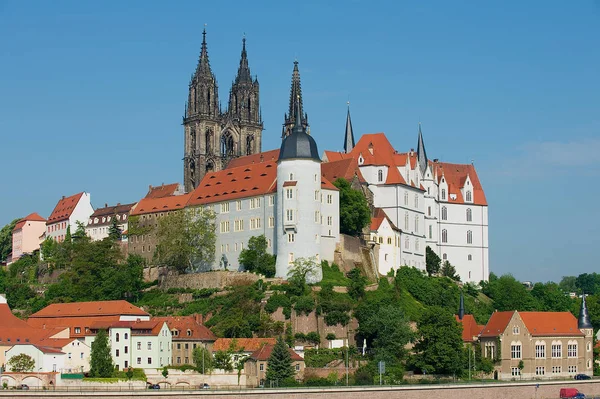 Míšeň Německo Května 2010 Pohled Hrad Albrechtsburg Míšeňská Katedrála Míšni — Stock fotografie