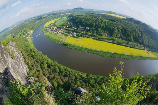 Panoramic View Saxon Switzerland Bastei Rathen Germany — Stock Photo, Image