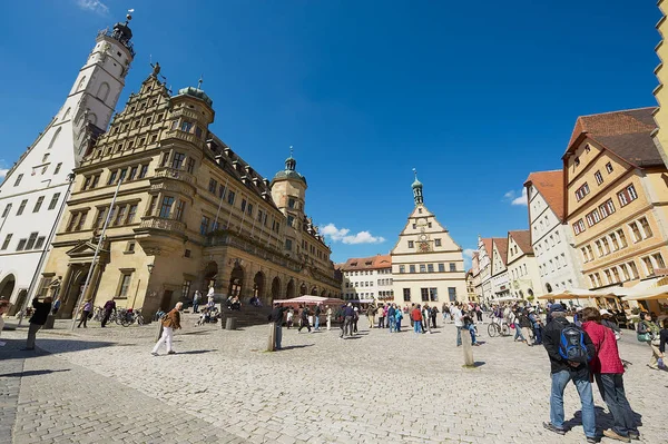 Rothenburg Der Tauber Gemany September 2010 Unidentified People Walk Market — Stock Photo, Image