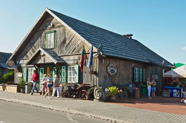 Trakai Litvanya Temmuz Ocak 2009 Eski Ahşap Geleneksel Kibinine Restoran — Stok fotoğraf