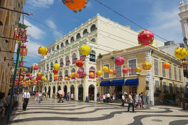 Macau China September 2013 Unbekannte Spazieren Senado Platz Macau China — Stockfoto