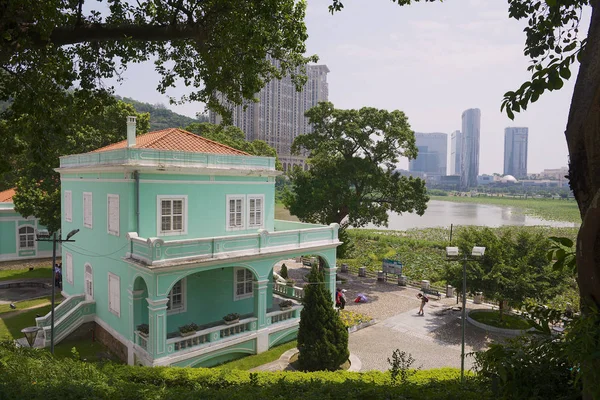 Macau Cina Settembre 2013 Vista Sulla Tradizionale Casa Portoghese Nel — Foto Stock