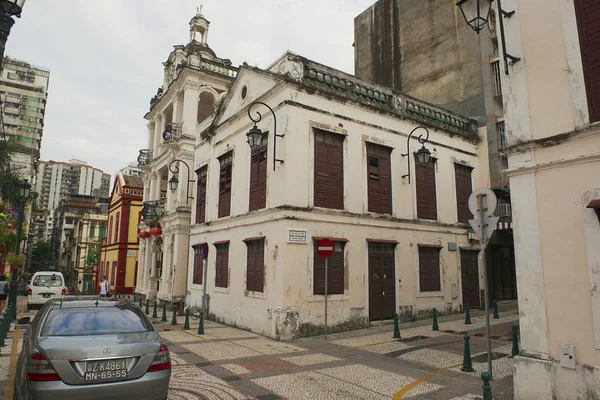 Macau China September 2013 Uitzicht Oude Gebouwen Straat Historische Wijk — Stockfoto