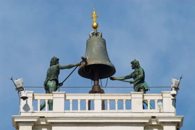 İtalya 'nın Venedik kentindeki Torre dell Orologio (Saat Kulesi)' nun dış görünüşü.