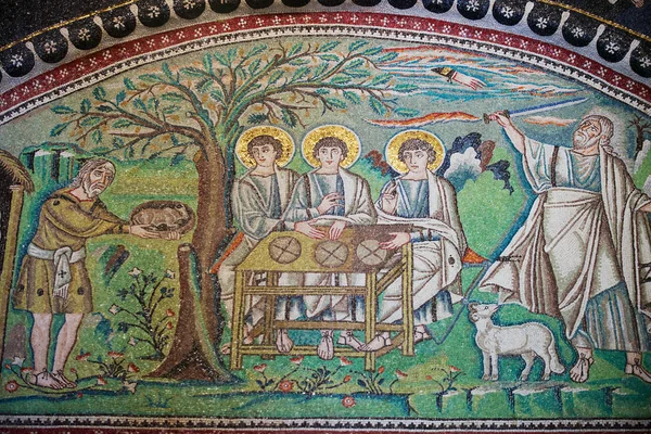 Ravenna Italia Mai 2013 Bogat Decorat Peretele Mozaic Bazilicii San — Fotografie, imagine de stoc