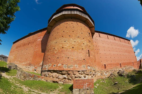 Sigulda Letônia Agosto 2009 Torre Parede Exterior Nas Ruínas Castelo — Fotografia de Stock