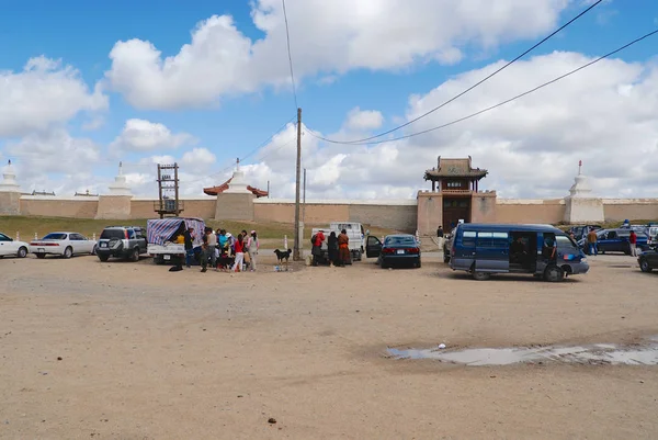 Kharkhorin Mongolia August 2006 Parking Lot Entrance Erdene Zuu Monastery — Stock Photo, Image