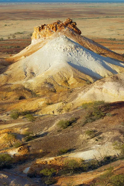 เขตอน Breakaways ใกล Coober Pedy พระอาท ตกในออสเตรเล ยใต ออสเตรเล — ภาพถ่ายสต็อก