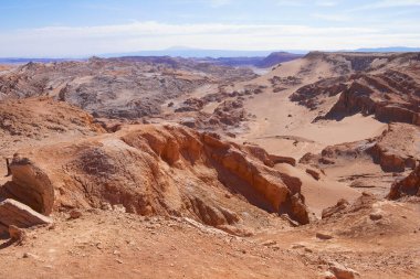 San Pedro de Atacama, Şili 'deki Atacama Çölü' ndeki Ölüm Vadisi 'nin olağanüstü arazisi..