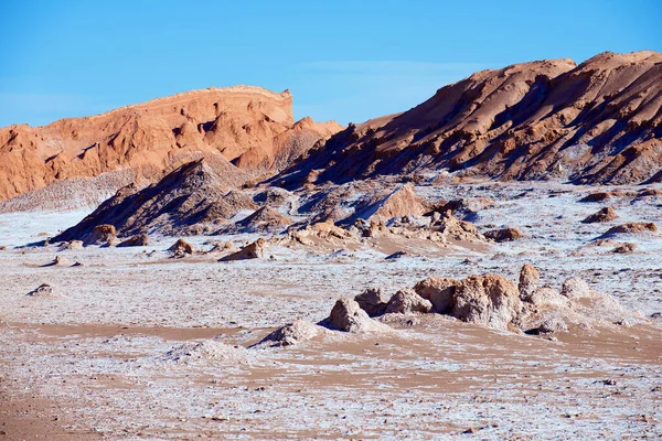 Extreme terrain of the Moon valley in Atacama desert at San Pedro de Atacama, Chile.