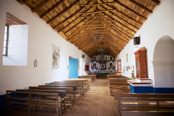 San Pedro Atacama Cile Ottobre 2013 Interno Della Chiesa San — Foto Stock