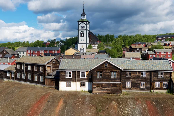 Roros Noruega Junho 2013 Vista Para Cidade Das Minas Cobre — Fotografia de Stock