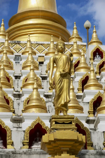 泰国德省Mae Sot的Wat Mani Phraison附近的Samphutthe Chedi 这个教堂周围有233个较小的塔楼 里面有佛像 — 图库照片