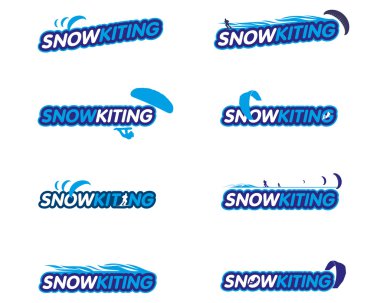 Vektör etiket snowkiting