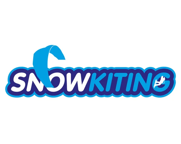 Sticker vectoriel snowkiting — Image vectorielle