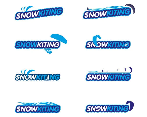 Sticker vectoriel snowkiting — Image vectorielle
